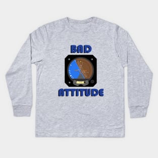 Bad Attitude pilot attitude indicator Kids Long Sleeve T-Shirt